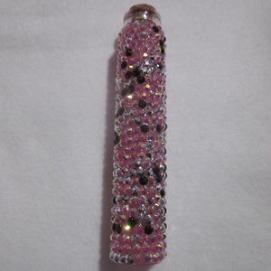 Pink and Black Bling Empty Potion Bottle.